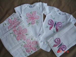 painted baby clothes
